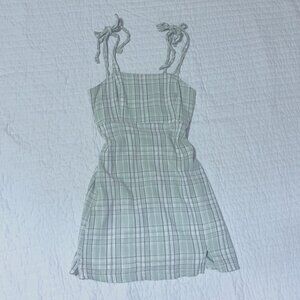 Hollister Co. Women's Pastel Green Checkered Dress